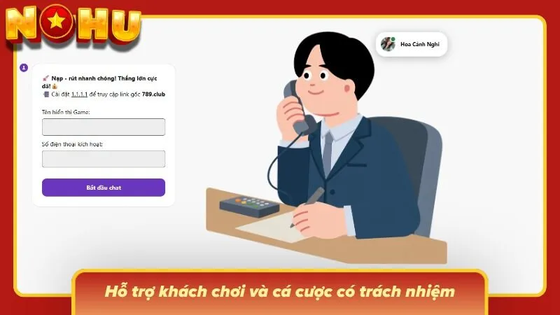 Khu vực chăm sóc khách hàng hiển thị nhiều kênh hỗ trợ siêu tiện
