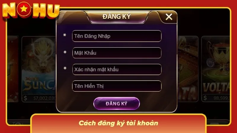 Biểu mẫu đăng ký hiển thị từng trường thông tin cần hoàn thiện